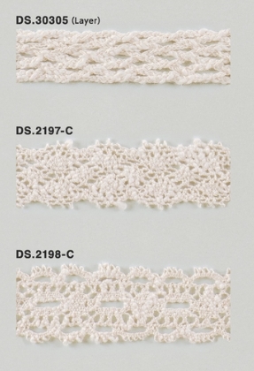 手編み風スラブレース 綿トーションレース 1m単位 大定 日本製 DS