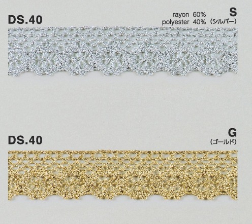 ラメトーションレース ラメブレード 1m単位 手芸 DS.40 シルバー