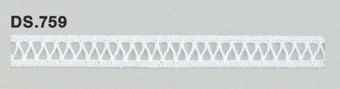 ハシゴレース 綿トーションレース 1m単位 DS.759 オフホワイト 9mm幅