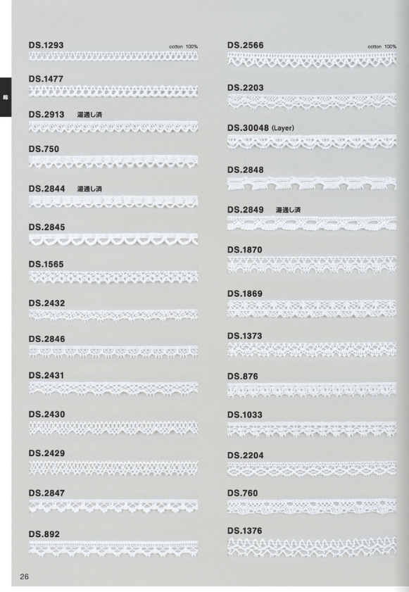 トーションレース 薄手レース 1m単位 DS.1293 オフホワイト 4mm幅 大定